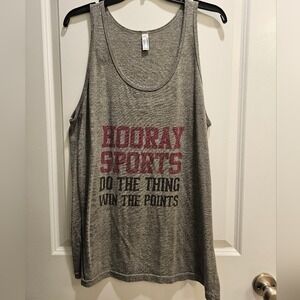 Vintage American Apparel Tank XL Gray HOORAY SPORTS Do The Thing Win The Points‎